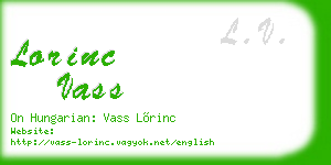 lorinc vass business card